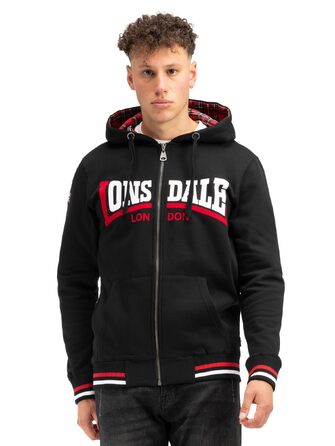 Чоловіча худі-куртка Lonsdale London Nateby чорна, стиль streetwear, розмір 3XL