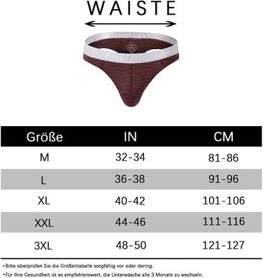 Чоловічі стрінги BIATWOWR з вирізом на спині - сексуальна, дихаюча та зручна білизна, темно-червоний, чорний, білий, 3XL