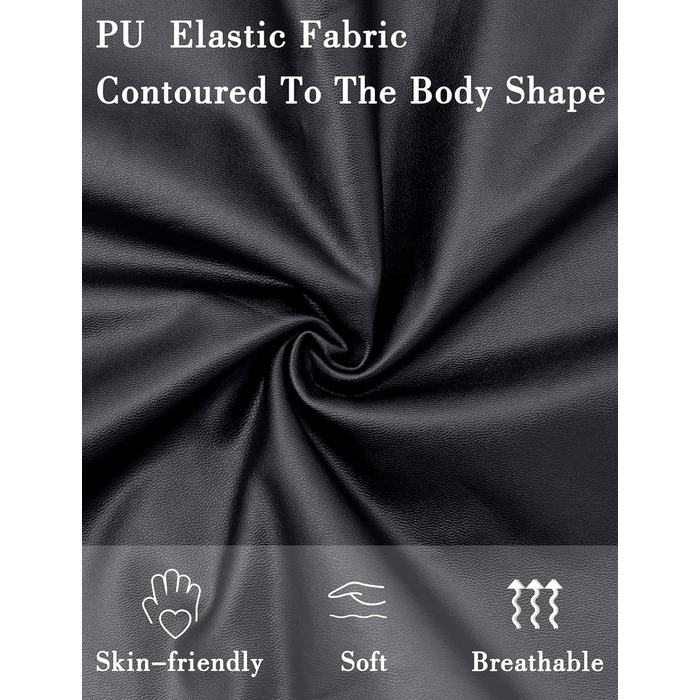 Комбінезон-боді з екошкіри для жінок Ausing. Боді, стрейч, глянцевий, для вечірок, карнавалу, Хелловіну, клубу. Чорний колір.