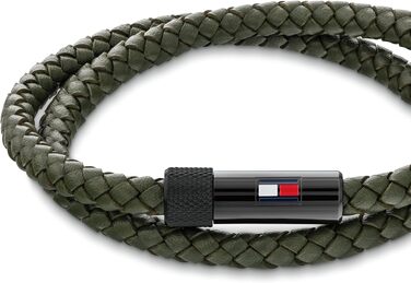 Чоловічий шкіряний браслет Tommy Hilfiger з магнітною застібкою, колір Green