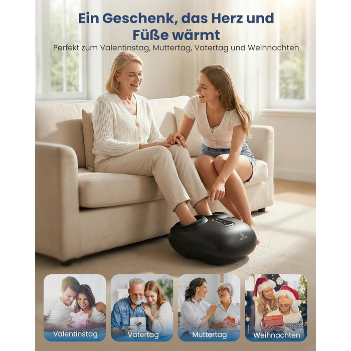 Електричний масажер для ніг COMFIER Shiatsu, інфрачервоний масажер стоп, чорний