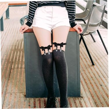 DEARMAMY Петля на ногу, жіночий носовий бандаж, панчошні стрічки, підтяжки для штанів, кліпси для панчіх, ремінь (Чорний, 18.00X10.50X1.00CM)