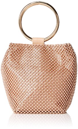 Жіноча сумка-клатч Jessica McClintock Gwen Ball Mesh з кільцем-ручкою, Rose Gold (рожеве золото)