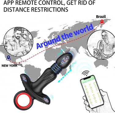 Вібратор для чоловіків та жінок Analplug з пультом керування, 9 режимів, чорний. Інтимні іграшки для дорослих