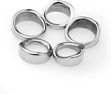 Сталевий кільце для статевого члена з наконечником (5 шт.) - інтимна іграшка для чоловіків, SM, кільце для яєчок, контроль еякуляції