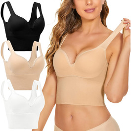 Сексуальний бюстгальтер для жінок: пуш-ап, підняття на 2 розміри, глибокий V-подібний виріз, з підкладкою, підтримка, кісточки, згладжування спини. Ідеально для повсякденного носіння, йоги та фітнесу