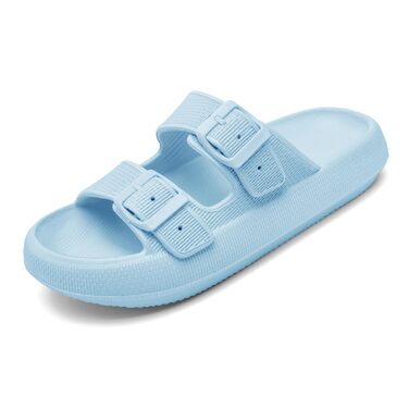 Слип-он сандалії Cozyslides Original для жінок та чоловіків, прогулькові взуття-хмаринки з регульованими ременями, протиковзкі та швидкосохнучі, блакитні (розмір 40/41 EU)