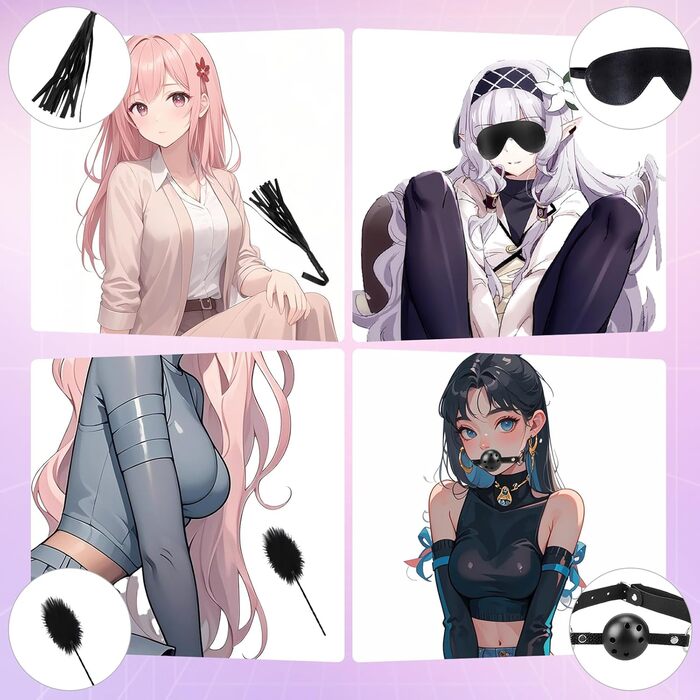 Набір для БДСМ з шкіри: фетіш, сексуальне рабство, іграшки для дорослих, 39 шт. (чорний)