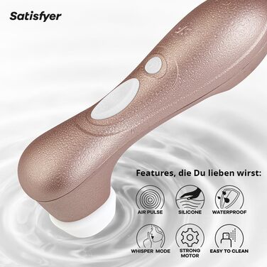 Satisfyer Pro 2 - вібратор для жінок | Тиха та потужна стимуляція клітора | Інтимна іграшка, подарунок для жінок | Еротичний вібратор | Стимулятор з імпульсною технологією | Розмір one-size (рожеве золото, 1 шт.)