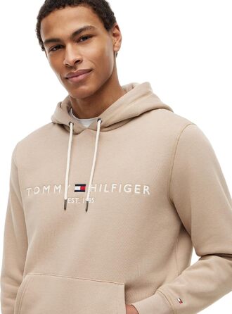 Чоловічий худі Tommy Hilfiger з капюшоном та логотипом, колір Beige Batique Khaki, розмір M