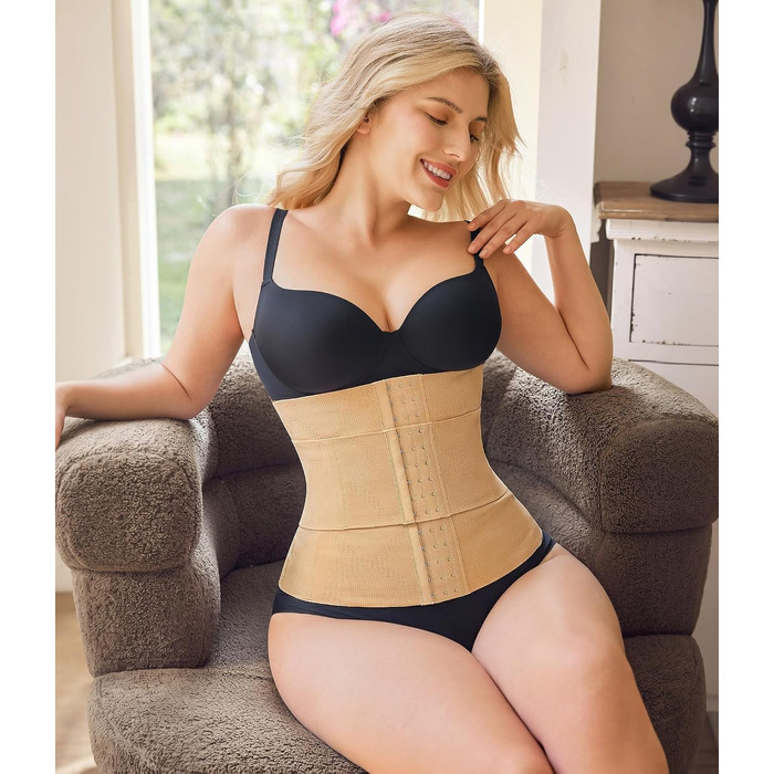 Коригуючий корсет для жінок KUMAYES Waist Trainer — моделюючий одяг для талії та живота, бежевий
