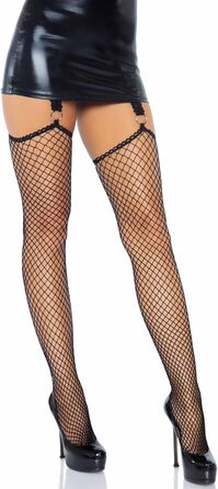 Чорні мереживні панчохи Leg Avenue для жінок, великі розміри, універсальний розмір