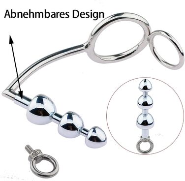 Кільце для пеніса з нержавіючої сталі, роздільник пеніса та яєчок з анальним гачком, для чоловіків, BDSM, фетиш, анальний плагін, кільце для яєчок, 40 мм