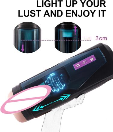 Автоматичний статевий задовольняючий пристрій для чоловіків з 4 телескопічними режимами та 9 вібраційними режимами