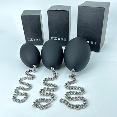 Анальний плаг з силікону у формі яйця, з ланцюгом з нержавіючої сталі, анальний м'ячик, анальні кульки, анальний ділдо, великі яйця, анальний масаж, вагінальне використання, мастурбація для жінок та чоловіків, секс-іграшка (S)