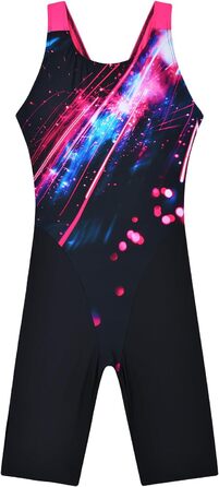 Жіночий спортивний купальник Veranobreeze Racerback чорний, модель Kosmisches Neon (42)