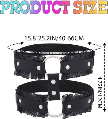 Жіночий набір аксесуарів для тіла Campsis Punk: 2 шт. спідниці-гумки з чорною мереживом, для рейву