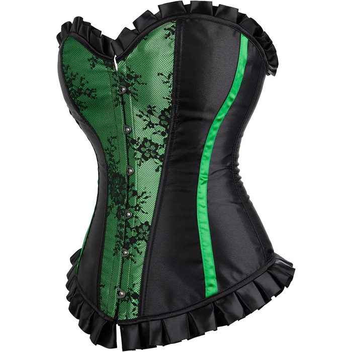 Корсетне плаття Ютрісуйо: готичний корсет, корсаж, сукня з шнурівкою (зелений, XXS)