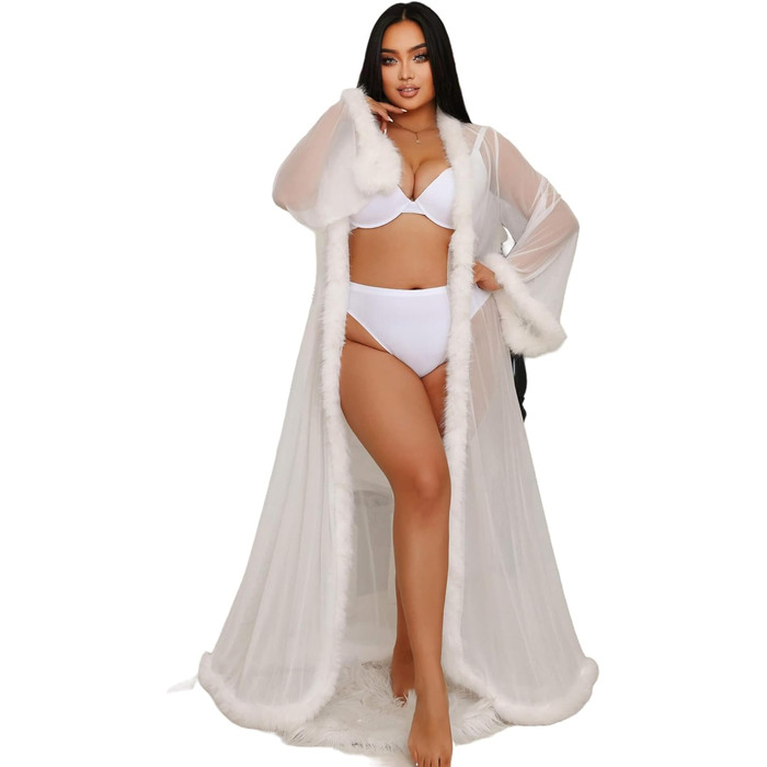 Штани-комбінезон з пір'я Ohyeahlady для жінок, сексуальний халат кімоно, довгий прозорий мереживний халат, пір'яний халат, жіноча нічна сорочка великих розмірів, бікіні, покриття для купальника, нігліж, халат з поясом, пляжне плаття, подарунок на День свя