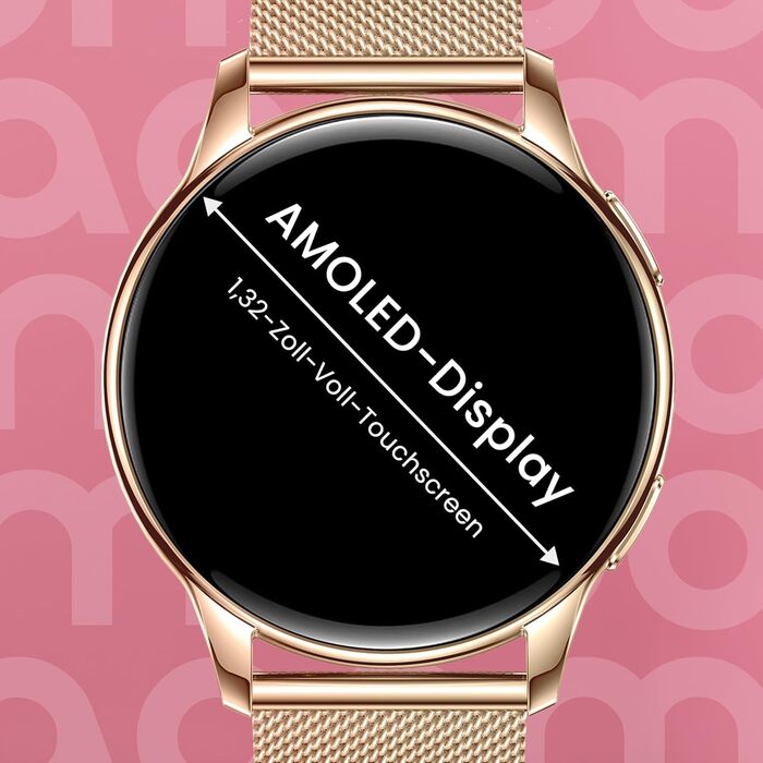 Смарт-годинник maoo Ventura для жінок Rose Gold: AMOLED-дисплей 1.32