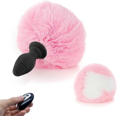 Анальний вібратор-хвіст Furry Fuchsschwanz з пультом керування для чоловіків та жінок. Силіконовий анальний плагін, іграшка для БДСМ, хвіст з сердечком