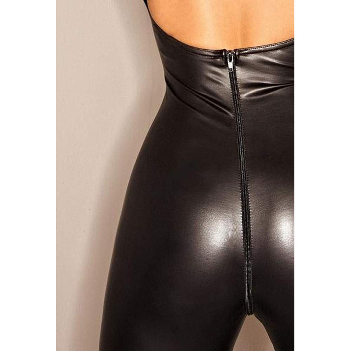 Чорний комбінезон-тіло з ефектом вологого блиску Noir Handmade, 5XL