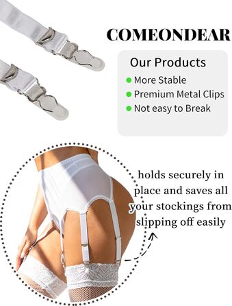 Жіночий корсет-стрінг з широкими стріжками ComeOnDear. Комплект сексуальної білизни з стріжками, стрінг-стріжками та металевими кліпсами. Розміри M-L.