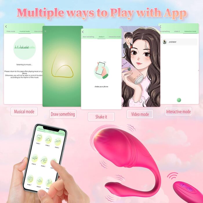 Вібратор для жінок з додатком Bluetooth, 9 режимів вібрації, секс-іграшка для пар - преміум якість