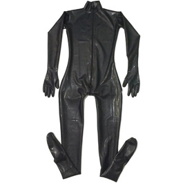 Латексний боді з мереживом для жінок GAYLOP, чорний, XL - костюм, мереживний catsuit, латексні шкарпетки та рукавички