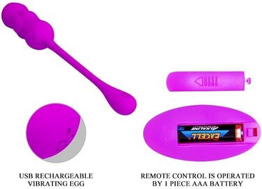 Pretty Love Leshy Вібруюче яйце з пультом дистанційного керування, Рожевий, 2,8x18,6 см