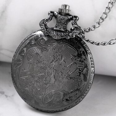 Стімпанк кишеньковий годинник-кулон на ланцюжку, вінтажний кварцовий годинник для чоловіків, аксесуар у стилі ретро (Mb-cfj022)