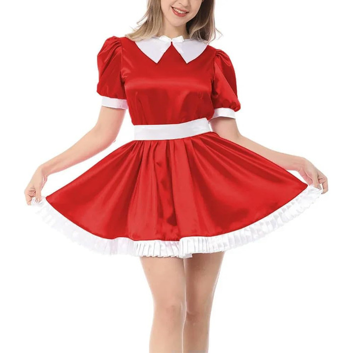 Сукня для чоловіків Sissy з рюшами, у стилі Лоліта, великі розміри, для рольових ігор, заходів, Хелловінських вечірок (Червона, S)