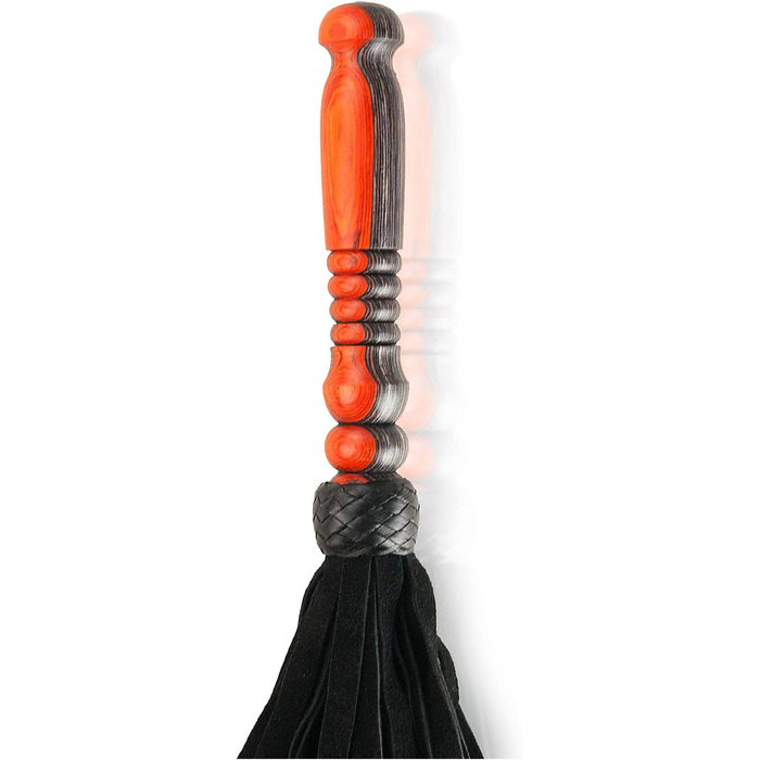 Ручна гефтована батогом з шкіри, 70 см - BDSM, SM, іграшки для дорослих, для чоловіків та домінант - набір для еротики та бондіджу, помаранчево-чорний
