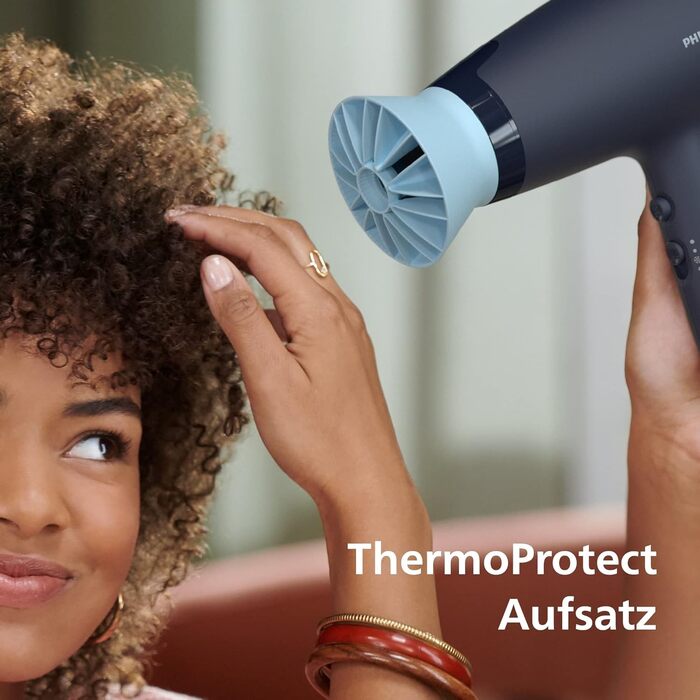 Фен для волосся Philips Series 3000 BHD360/20 з функцією іонізації, ThermoProtect, 2100 Вт, чорний (дифузор для об'єму в комплекті)