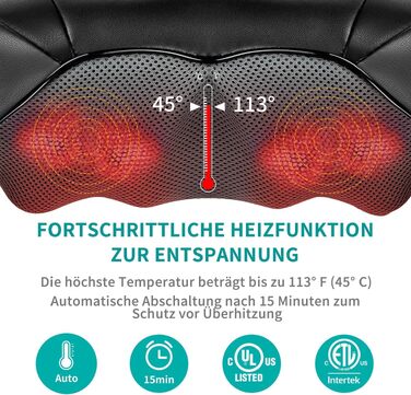Масажер для шиї та плечей Nekteck 3D Shiatsu з підігрівом, глибокий тканинний масажер для спини та стоп для зняття м'язового болю, синій