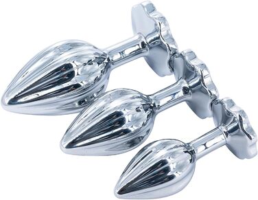 Набір Linman 3 шт. металевий анальний плагін з кришталевим діамантом для жінок, початківців. Можна носити зовні. Екстремальний секс-іграшка, анальний плагін, пеніс-ділда, для дорослих, мастурбатор.