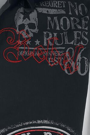 Чоловіча сорочка Rock Rebel з рок-принтом XXL чорно-біла