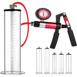 Професійна чоловіча вакуумна помпа для збільшення статевого члена з 5 розмірами силіконового шланга та набором для тренування