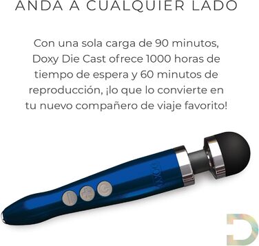 Масажер для тіла Doxy Die Cast 3: перезаряджуваний жіночий вібратор Magic Wand (блакитний)