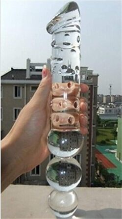 Секс-іграшка з скла Sawekin, великий дзеркальний дildo для стимуляції G-точки та анусу, SM, для мастурбації, 1 шт.