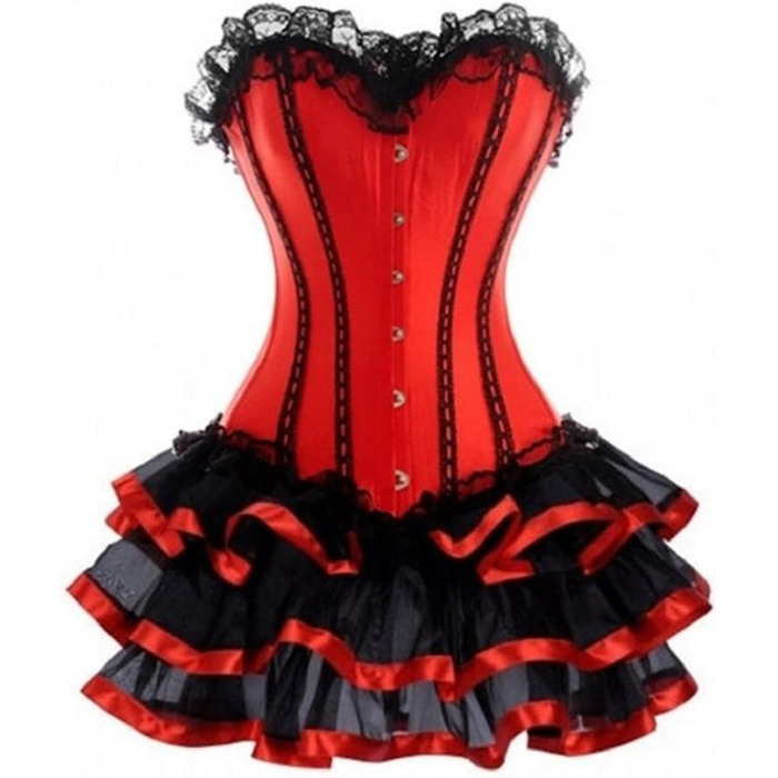 KUOSE Корсетне плаття в готичному стилі Moulin Rouge, спідниця-шлейф, великі розміри S-6XL, XL, червоне