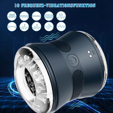 Електричний мастурбатор-чаша Sumeber з 10 вібраціями, автоматичний, для чоловіків, чорний