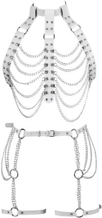 Жіночий комплект білизни: тілесний ланцюжок, набедрена стрічка, стрічка для панчіх, підтяжки