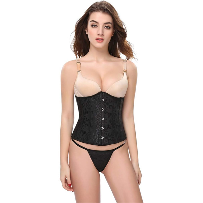 Корсет Sxybox для жінок: корсет під груди, шнурівка, корсаж, бюстгальтер. Чорний, для Хелловіну та карнавалу. Розмір M