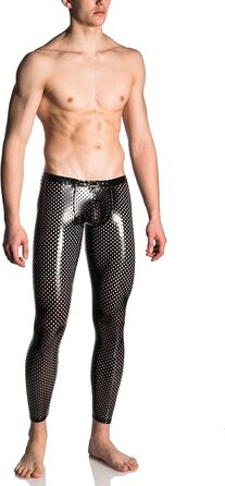 Легінси MANSTORE M702 з ефектом лакованої шкіри, чорні, лімітована серія XXL