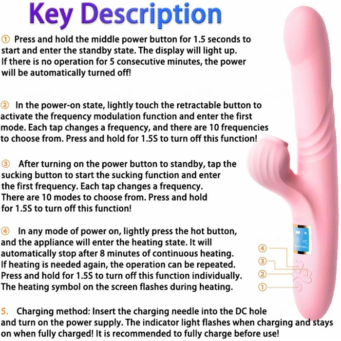 Вібратор Rabbit Silikon для G-точки з 10 режимами та LCD-дисплеєм. Червоний