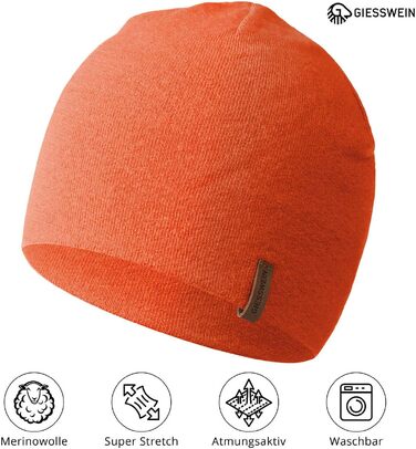 Спортивна шапка Giesswein Merino Cap Gehrenspitze з мериносової вовни, унісекс, неоново-помаранчева, один розмір