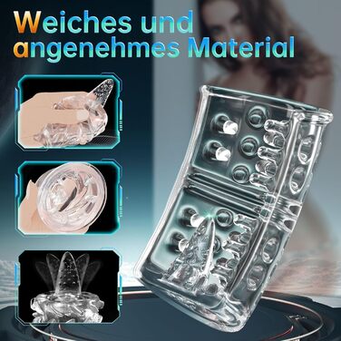 Електричний секс-іграшка для чоловіків з 7 режимами всмоктування та 7 режимами обертання, реалістична вагінальна текстура, IPX7, синій