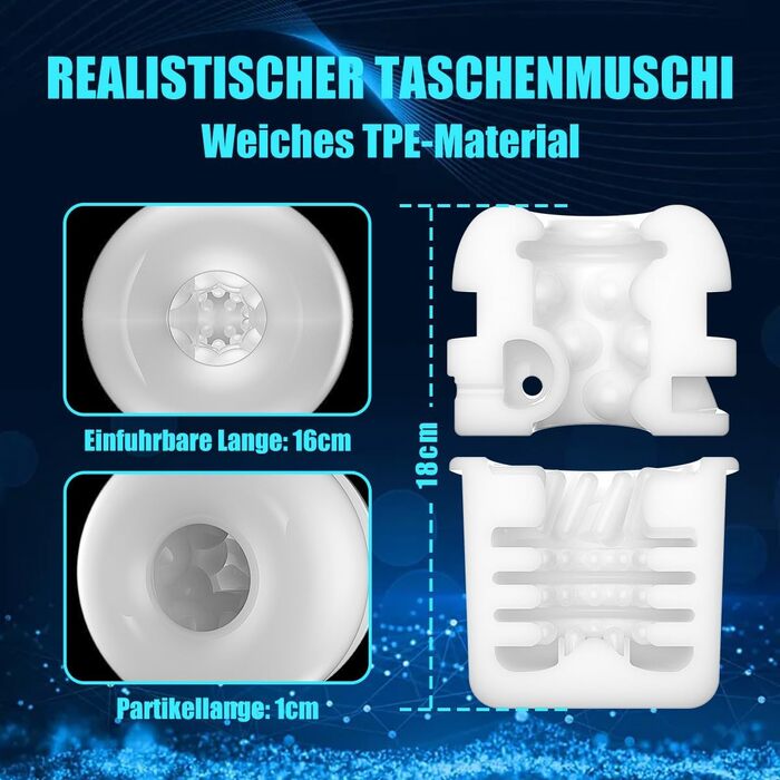 Електричний секс-іграшка для чоловіків: вібраційний статевий мультик з 3D-вагіною, чорний, XXL