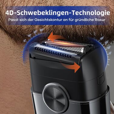Електробритва для чоловіків Kensen Mini 4D Foil Shaver, водонепроникна портативна бритва для обличчя та бороди, USB-C зарядка, для подорожей